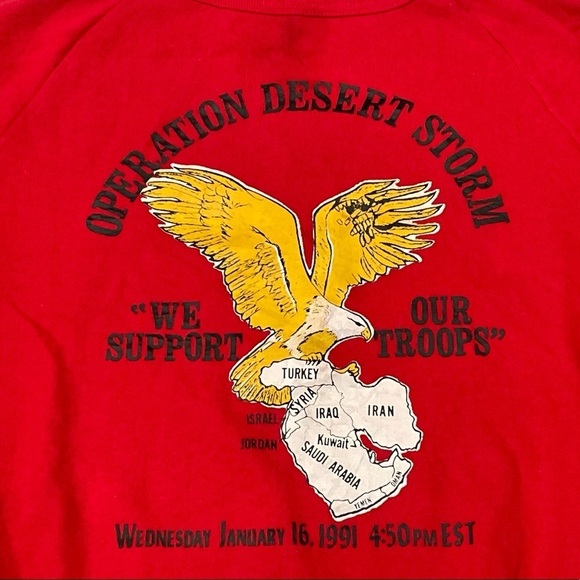 Vintage 90s Operation Desert Storm 1990s Crewneck Military Sweatshirt - Picture 3 of 5